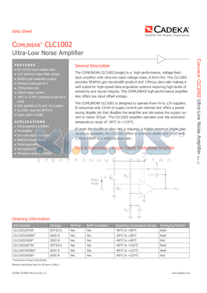CLC1002ISO8 datasheet - Ultra-Low Noise Amplifier