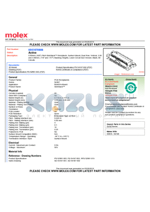 54167-0808 datasheet - 0.50mm (.020