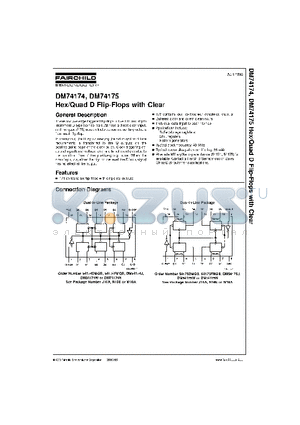 54175FMQB datasheet - Hex/Quad D Flip-Flops with Clear