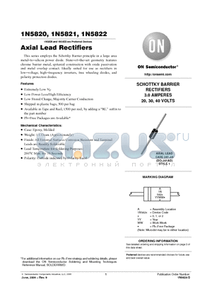 1N5820 datasheet - Axial Lead Rectifiers