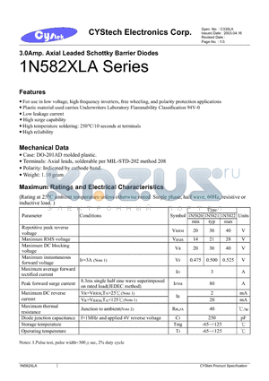 1N5820 datasheet - 3.0Amp. Axial Leaded Schottky Barrier Diodes