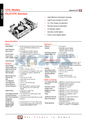 CLC175US12 datasheet - AC-DC Power Supplies