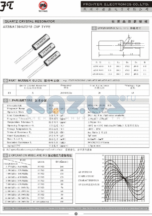 AT38 datasheet - QUARTZ CRYSTAL RESONATOR