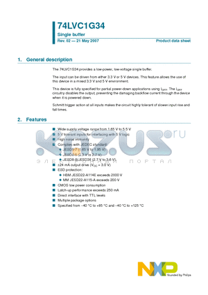 74LVC1G34GW datasheet - Single buffer