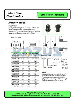 AM1608-2R2M datasheet - SMT Power Inductors