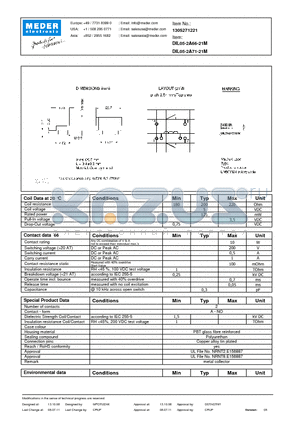 DIL05-2A66-21M_11 datasheet - DIL Reed Relay