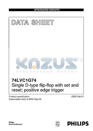74LVC1G74DP datasheet - Single D-type flip-flop with set and reset; positive edge trigger