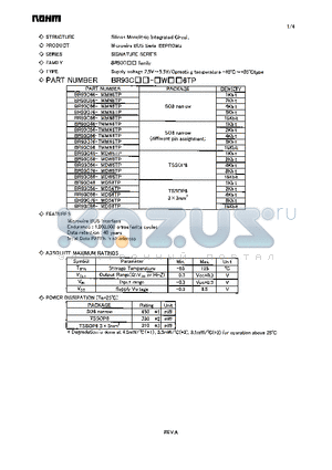 BR93C46-WDW6TP datasheet - Supply voltage 2.5V~5.5V/Operating temperature -40C~85C type