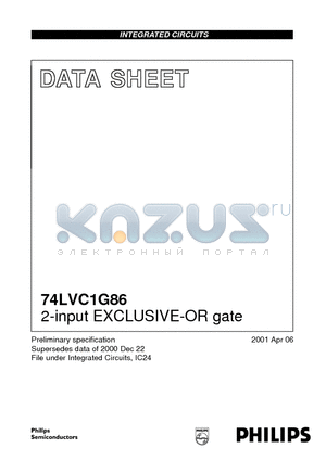 74LVC1G86GW datasheet - 2-input EXCLUSIVE-OR gate