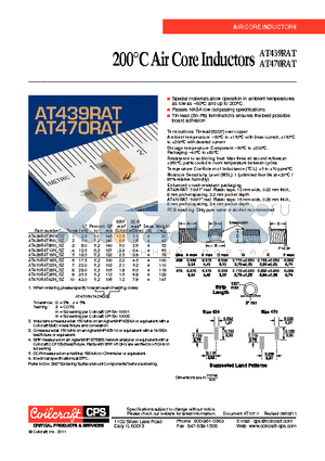AT439RAT datasheet - 200`C Air Core Inductors
