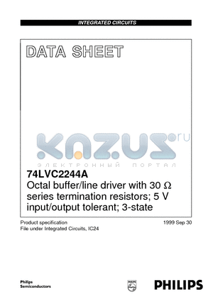 74LVC2244APW datasheet - Octal buffer/line driver with 30 ohm series termination resistors; 5 V input/output tolerant; 3-state