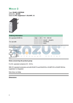 DILM11 datasheet - RC-suppressor