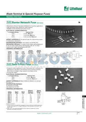 0242.200 datasheet - Blade Terminal & Special Purpose Fuses