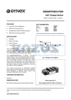 DIM200PKM33-F000 datasheet - IGBT Chopper Module