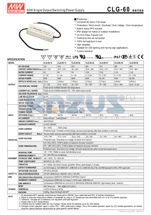 CLG-60-24 datasheet - 60W Single Output Switching Power Supply