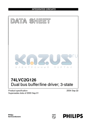 74LVC2G126DC datasheet - Dual bus buffer/line driver; 3-state