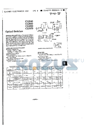 CLI840 datasheet - OPTICAL SWITCHES