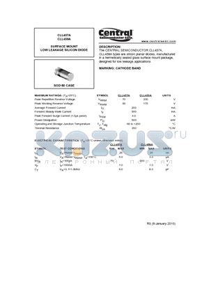 CLL457A_10 datasheet - SURFACE MOUNT LOW LEAKAGE SILICON DIODE