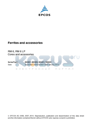 B65807C0063A033 datasheet - Ferrites and accessories