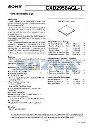 CXD2956AGL-1 datasheet - GPS Baseband LSI