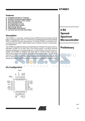 AT48801-16QI datasheet - 8 Bit Spread- Spectrum Microcontroller