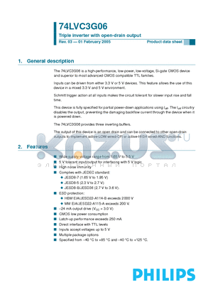 74LVC3G06DC datasheet - Triple inverter with open-drain output