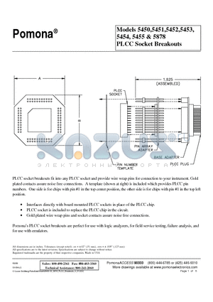 5452 datasheet - PLCC Socket Breakouts