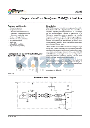 A3245EUA-T datasheet - Chopper-Stabilized Omnipolar Hall-Effect Switches