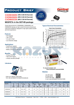 CXDM3069N_4060N_6053N datasheet - MOSFETs in the SOT-89 package
