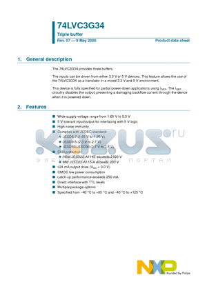 74LVC3G34GM datasheet - Triple buffer