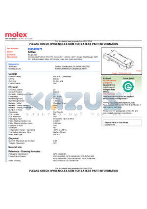 54548-2271 datasheet - 0.50mm (.020