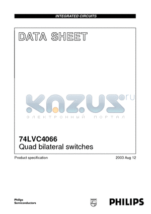 74LVC4066 datasheet - Quad bilateral switches