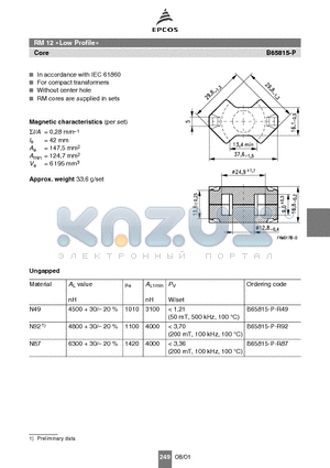 B65815-P-R49 datasheet - RM 12 Low Profile