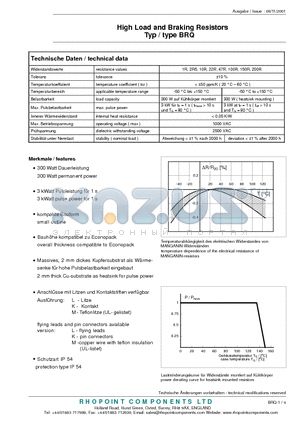 BRQ-2R5-10-K datasheet - High Load and Braking Resistors