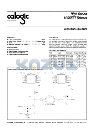 CLM4420EY datasheet - High Speed MOSFET Drivers