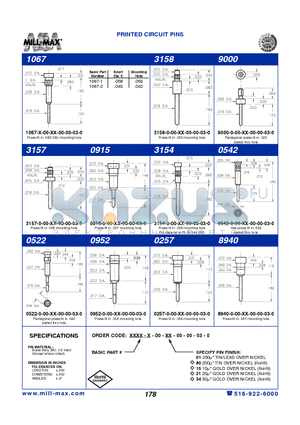 0257-0-00-01-00-00-03-0 datasheet - PRINTED CIRCUIT PINS