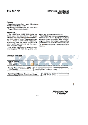 1N5957 datasheet - PIN DIODE