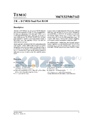 AM1K-67142V-35RD datasheet - 2K X 8 CMOS DUAL PORT RAM