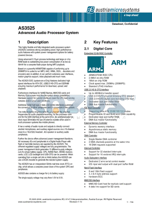 A3525AC22O22T datasheet - Advanced Audio Processor System