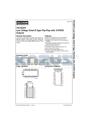 74LVQ374 datasheet - Low Voltage Octal D-Type Flip-Flop with 3-STATE Outputs