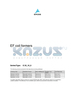 B66206A2010X000 datasheet - EF coil formers