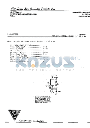 1N5998C datasheet - REF / REG DIODE, 400MW < P(D) < 1W