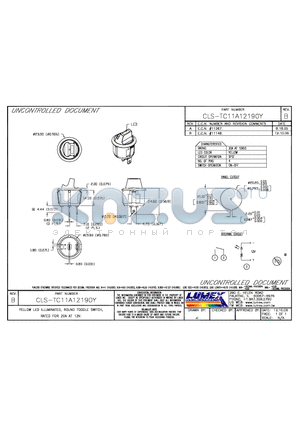 CLS-TC11A12190Y datasheet - YELLOW LED ILLUMINATED, ROUND TOGGLE SWITCH