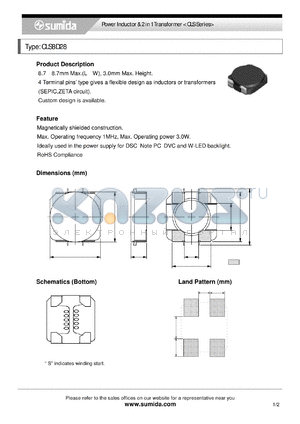CLS8D28NP-2R2NC datasheet - Power Inductor & 2 in 1 Transformer < CLS Series>