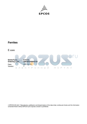 B66305G0000X145 datasheet - Ferrites