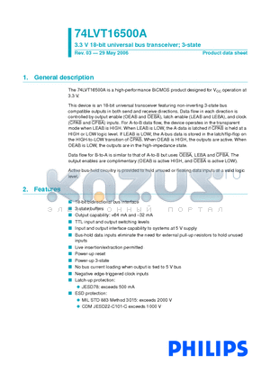 74LVT16500ADGG datasheet - 3.3 V 18-bit universal bus transceiver; 3-state