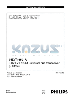 74LVT16501ADL datasheet - 3.3V LVT 18-bit universal bus transceiver 3-State