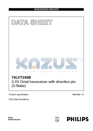 74LVT245BDB datasheet - 3.3V Octal transceiver with direction pin (3-State)