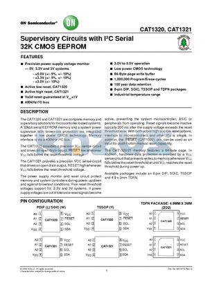 CAT1320ZD2I42GT3 datasheet - Supervisory Circuits with I2C Serial 32K CMOS EEPROM
