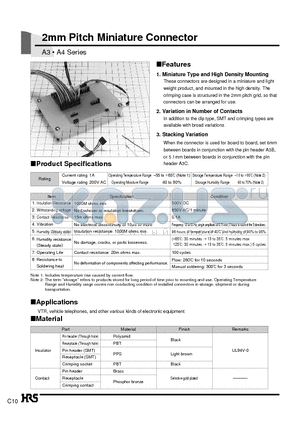 A3B-20PA-2DS datasheet - 2mm Pitch Miniature Connector